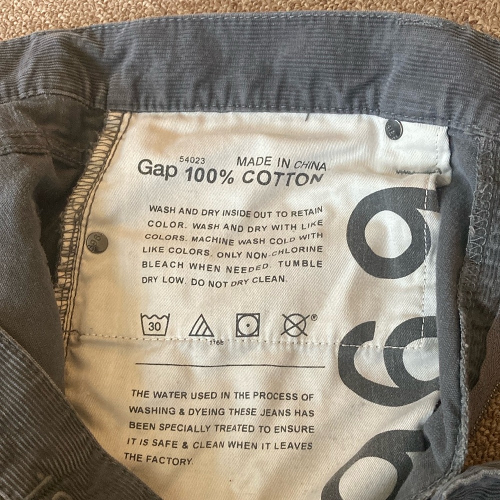 Gap Men's Gray Corduroy Jeans - Picture 5 of 9